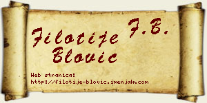 Filotije Blović vizit kartica